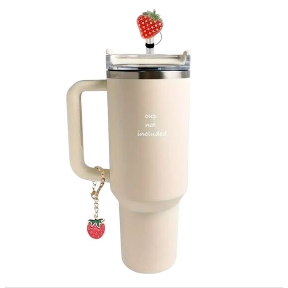 Strawberry Keychain and Straw Topper Set - Picture 3 of 5